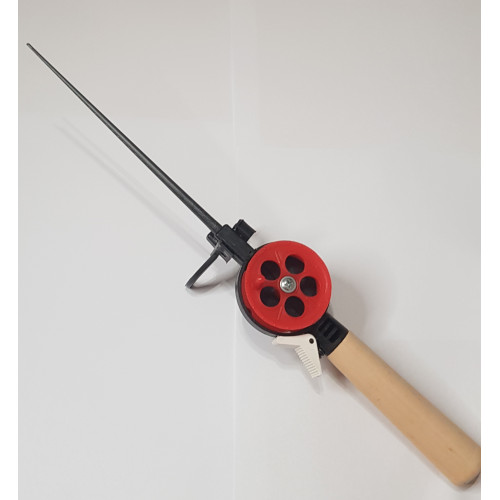 Удочка для зимней рыбалки деревянная ручка открытая катушка